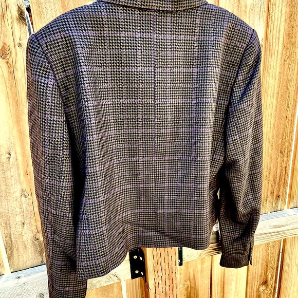 Fabulous Fall Wool Houndstooth Cropped Menswear Double Busted ButtonDown Jacket - Picture 12 of 12